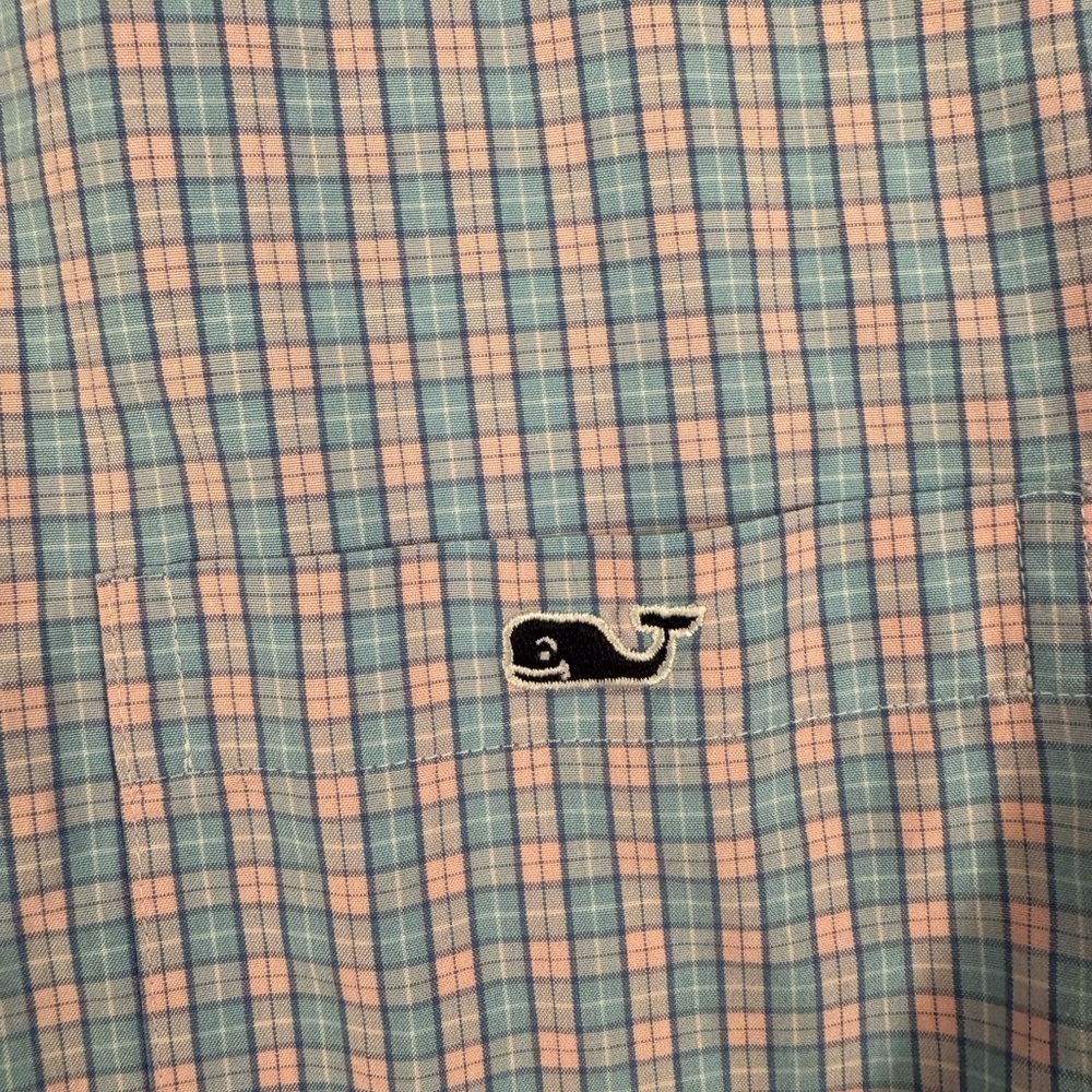 Men’s Vineyard Vines XL Button Down Pink and Blue Checked